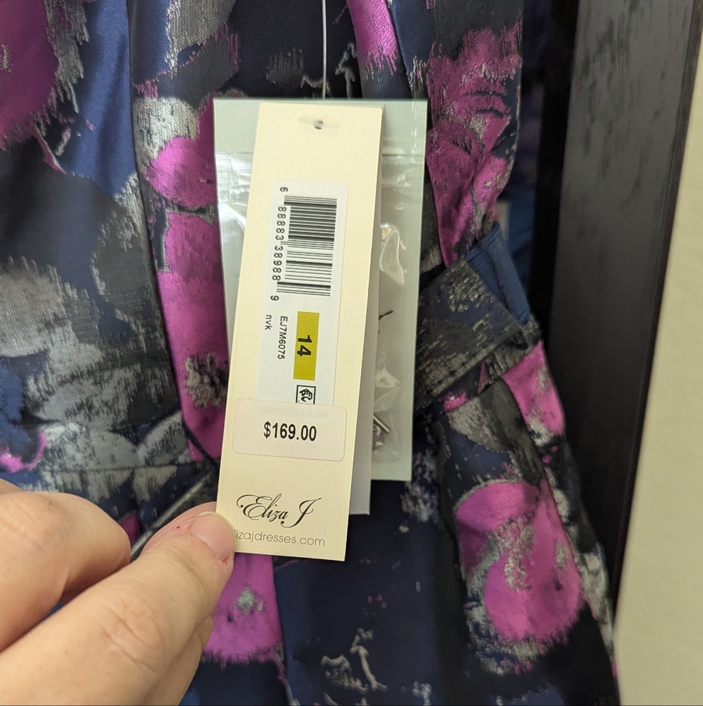 Eliza J Black Floral Formal Midi Dress - Picture 2 of 3